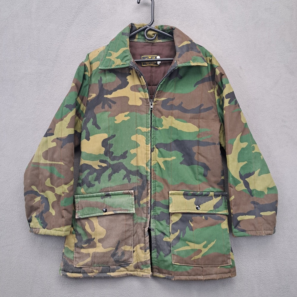 Timber King Quality Jacket Mens Large Woodland Camo Quilted Lined Made in USA